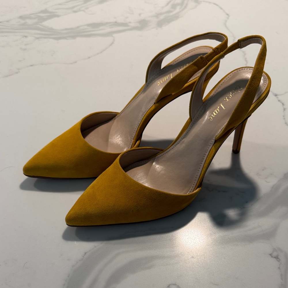 Essex Lane Mustard Yellow Slingback Heels